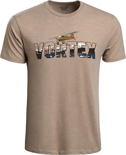 Vortex Men's High Adventure Short Sleeve T-Shirts (US, Alpha, Large, Regular, Regular, Oatmeal)