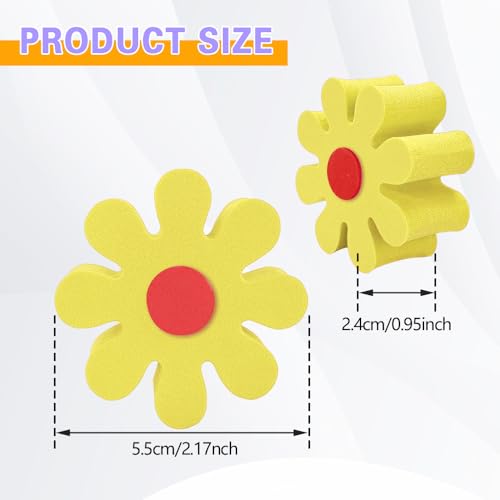 Surosha Daisy Car Antenna Topper, Car Antenna Decoration, Vehicle Roof Toppers Cute Daisy Aerial Ball Dashboard Accessory, Auto Accessories Decoration Roof Aerial Foam Ball for Women Men (Yellow) - Thumbnail 2
