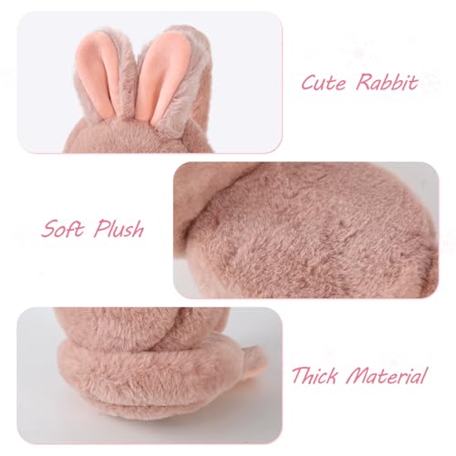 Surblue Cute Rabbit Kids Earmuffs Outdoor Ear Covers Headband Fur Earwarmer for Winter4