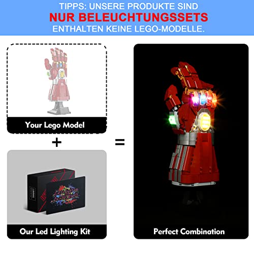 LocoLee Led Licht Set Kompatibel mit LEGO Iron Mans Nano Handschuh, Led Beleuchtungs Set Compatible with LEGO 76223 Nano Handschuh Infinity - Nur Lichter Set, Kein Modell (Standard Version) – Bild 6