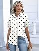 Blusa casual elegante de manga corta con botones para mujer Zeagoo 8