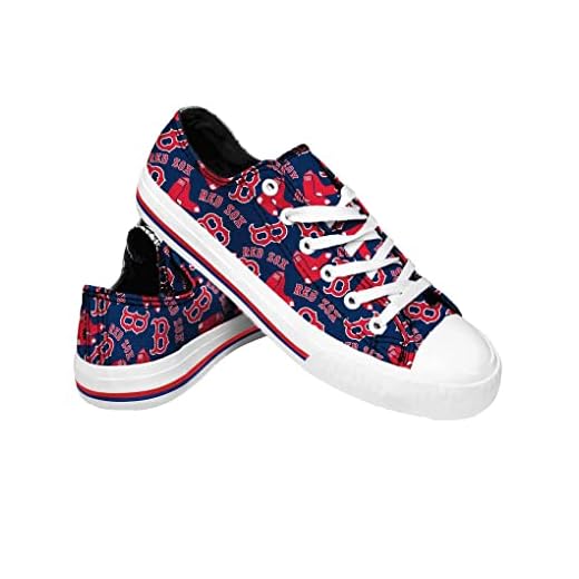 Forever Collectibles Boston Red Sox MLB Womens Low Top Repeat Print Canvas Shoe