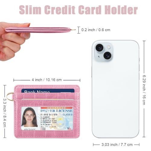 Image of Slim Credit Card Holder Crocodile Wallet Women Thin Wallets
