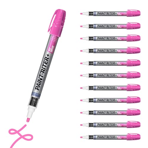 Markal Paint-Riter+ Oily Surface Marker, Pink, 1.8" 12-pack