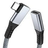 Câble d'Extension USB 4 0,6M, Cordon Thunderbolt 4/3 Mâle vers Femelle,Câble USB4 Type C 4.0 à Angle Droit,Rallonge PD 100W Charge Rapide 40Gbps Data Sync 8K@60Hz Vidéo,pour Appareils USB C