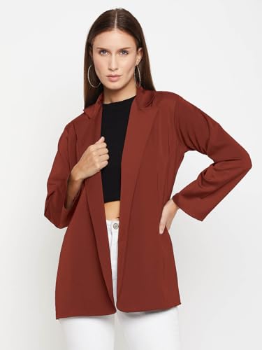 Image of Women's Jacket (Solid Maroon Crepe Jacket with & Full Sleeve)