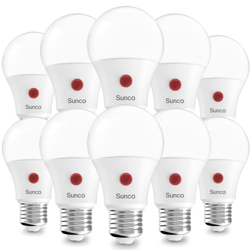 Sunco 10 Pack Dusk to Dawn Light Bulbs Outdoor, Sensor A19 LED Light Bulb UL, 9W (60W Eqv.), 800lm, Auto On/Off Photocell Automatic for Outdoor Lighting, 3000K Warm White