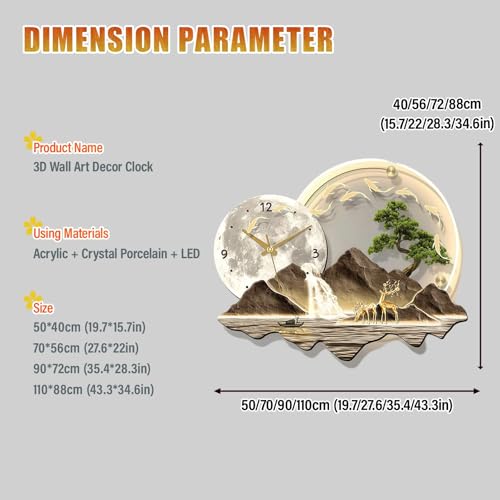 Horloge créative silencieuse 3D à brancher avec affichage LED dynamique - 3
