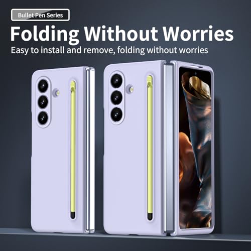 Coque pliable Z Fold 7 violette qui résout le problème de perte du stylet - 5