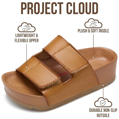 Image of Project Cloud Kids Sandals for Girls - Girls Sandals with Adjustable Buckle Closure, Comfortable Plush & Soft Insole w /Wedge Design Non-Slip Outsole