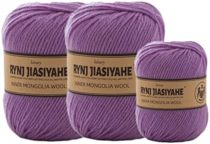 Wool Yarn Rainbow Yarn for Crocheting-Worsted Yarn for Knitting-Variegated Yarn 3.5oz/10.5oz- 4 Medium(2mm) Warm and Soft Wool Yarn - DIY Crafts Purple