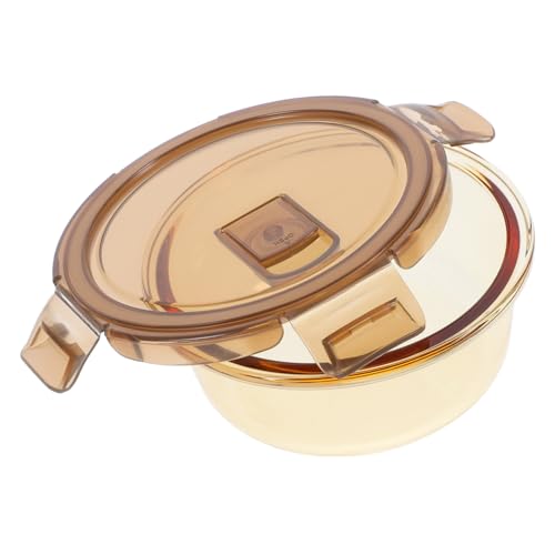 Happyyami 耐熱クリア蓋付き小型スープボウル 電子レンジ対応 ミニ食事準備用ラーメン鉢 多用途サラダ果物容器 家 オフィス向け