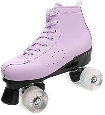 Youth Outdoor Roller Skates Indoor Speed High-top Quad Skate for Girls Women Purple 10.5 M US Women