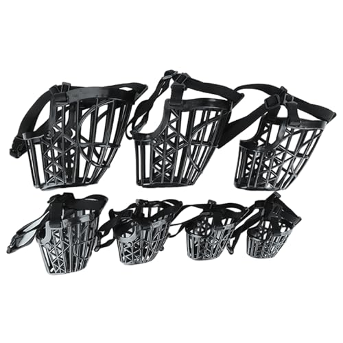 Xoeryoy 7Pcs Dog Muzzles Anti Biting Adjustable Plastic Breathable Basket Muzzle Different Sizes for Small, Medium, Large & Extra Dogs