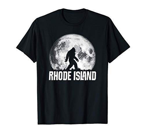 Rhode Island Bigfoot Vintage Full Moon Retro Squatch Camiseta