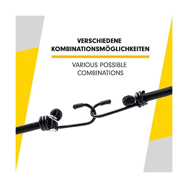 PRETEX 12er-Set Spanngummi mit Haken, in 4-LÃ¤ngen, schwarz - GepÃ¤ckspanner - Expander mit Haken - Spanngurte - extra stark fÃ¼r unterschiedliche GepÃ¤ckarten – Bild 5