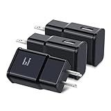 Adaptive Fast Charging Block, Qihop 3-Pack USB Wall Charger Plug Rapid Android Phone Charger Block Power Adapter for Samsung Galaxy S20/S10+/S10e/S9/S8, Note 20/10+,A53/A54/A13/A14/A16,iPhone(Black)