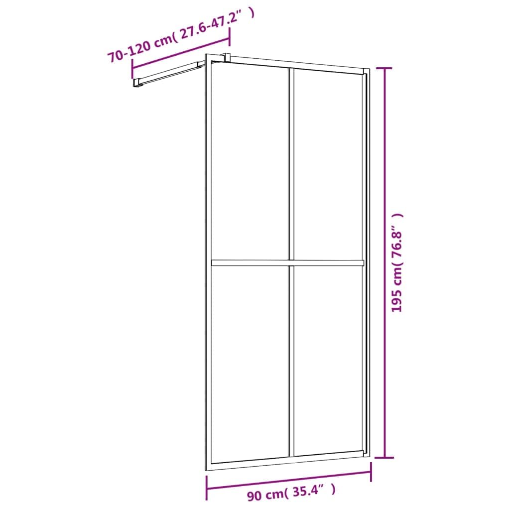 Mampara de ducha de cristal templado transparente de 5 mm, marco de aluminio dorado de 88 a 90 x 195 cm, protección contra salpicaduras para Walk in Renovation
