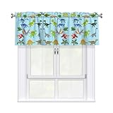 VCzsdff Cortinas de cenefa con estampado de dibujos animados de dinosaurios...