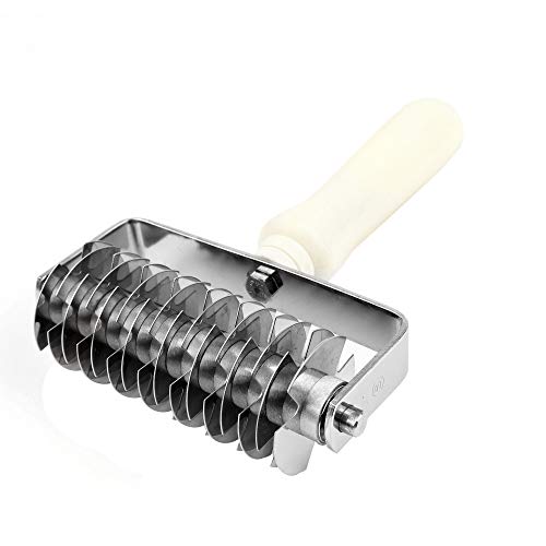 O'Creme Commercial Lattice Pie-Top Cutter Pastry-Crust Cutting Roller 4-3/4 Inch Wide, Stainless Steel Blades with Plastic Handle