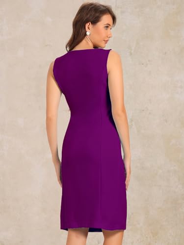 Image of Allegra K Women's Work Sheath Dress Sleeveless Business Office Pencil Dresss