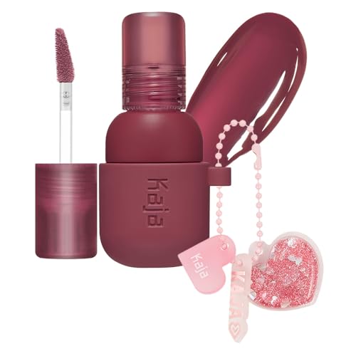 Kaja Lip & Blush - Jelly Charm 04 Fig Soda | with Keychain, Triple Berry Complex, Lemon Fruit Extract & Olive Squalane, Hydrating, Long Lasting Tint, Lightweight, Creamy Cream Tinted Type, 0.17 Oz