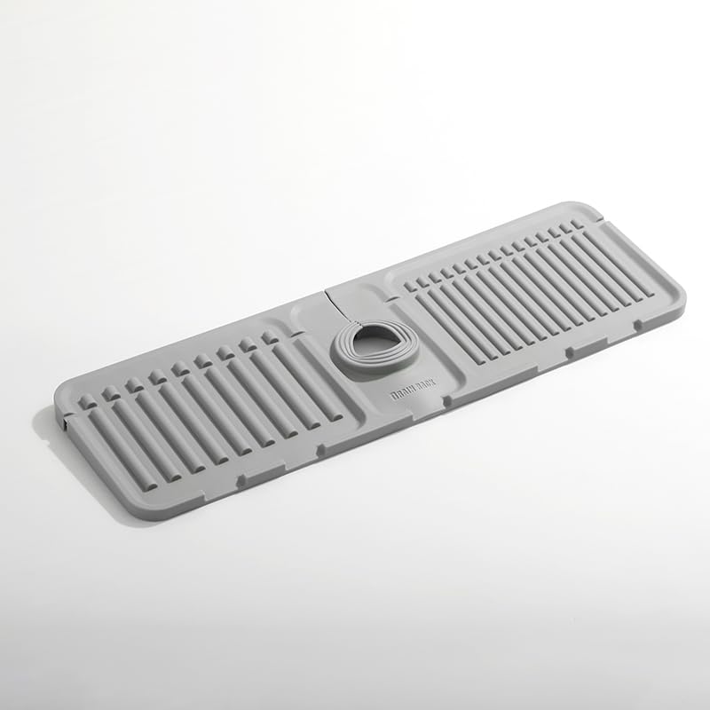 Kitlers Silicone Edge Protectors - Multifunction Sink Accessories Splash Guard & Draining Mat for Kitchen Bathroom Sink Steel Granite Quartz Countertops(Transparent)