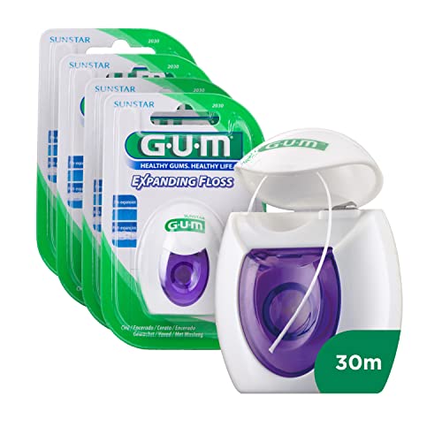 Gum Expanding Floss flojel hilo dental 30m encerada, 4 x 30 m Cover