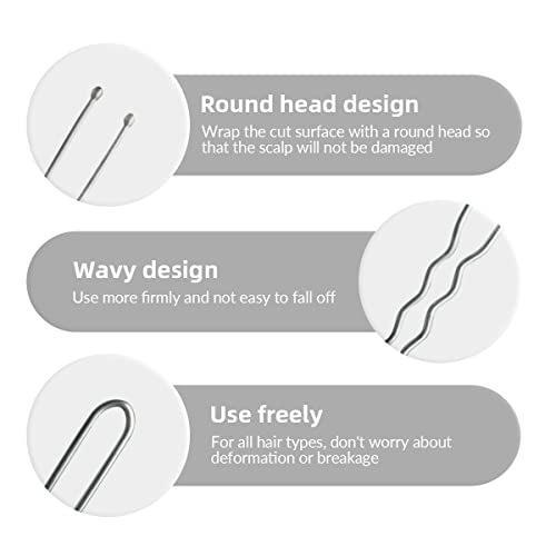 100 Pcs Invisible Wave Hairgrip U Shaped Hair Pins Kit Large Heavy Duty Crinkled Hair Pins For Women And Ballet Bun With Box (2.4 In, Silver) #TOP2