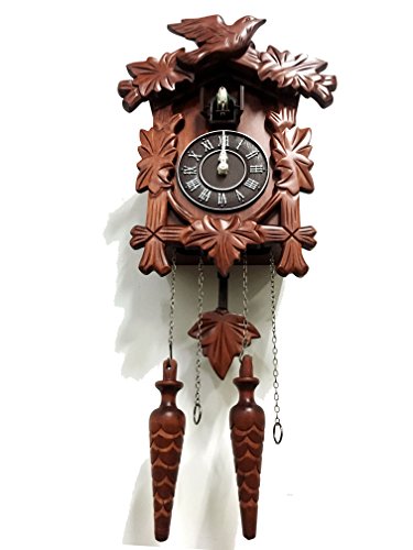 Rylai 232 Cuckoo Clock Vintage Large Wooden Wall Clock Handcrafted 13X9.5 Inch Brown thumb #5