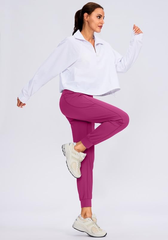 Viodia Women's Joggers with Pockets High Waisted Athletic Workout Yoga Jogger Pants for Women Tapered Sweatpants - Image 2