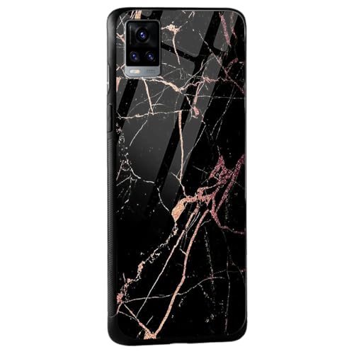 Image of COLORflow Back Cover Compatible with Vivo V20 | Black Marble Golden | Shockproof TPU Bumper Cover with Camera Protection Back Cover Compatible with Vivo V20