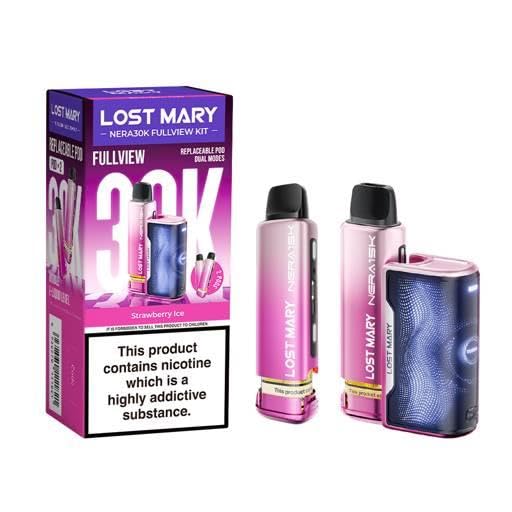 Lost-Mary 30k Rechargeable Pod System Device Kit Compact Portable Electronic Device with Refillable Cartridge USB-C Rechargeable Battery Lightweight Pocket Design (Strawberry ice)