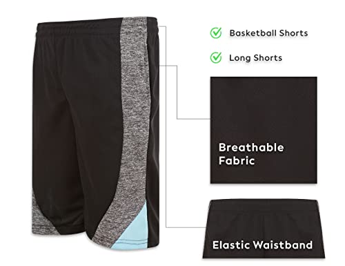 X Game Time - 4 Pack Boy's Active Mesh Shorts Athletic Performance Shorts With Side Panel (Medium, Set B) #TOP7