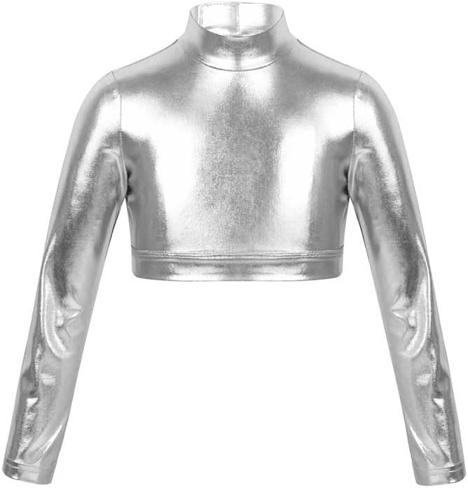 Women's Shiny Patent Leather top Sexy Hollow Tight T-Shirt Gold Stamping Performance Clothing