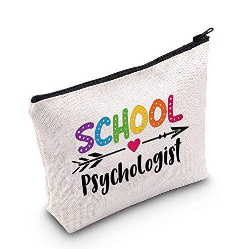 POFULL Psychologist Cosmetic Bag Psych Therapist Appreciation Gifts Psychological teacher Makeup Bag Thank You Gift (SchPsychologist bag)