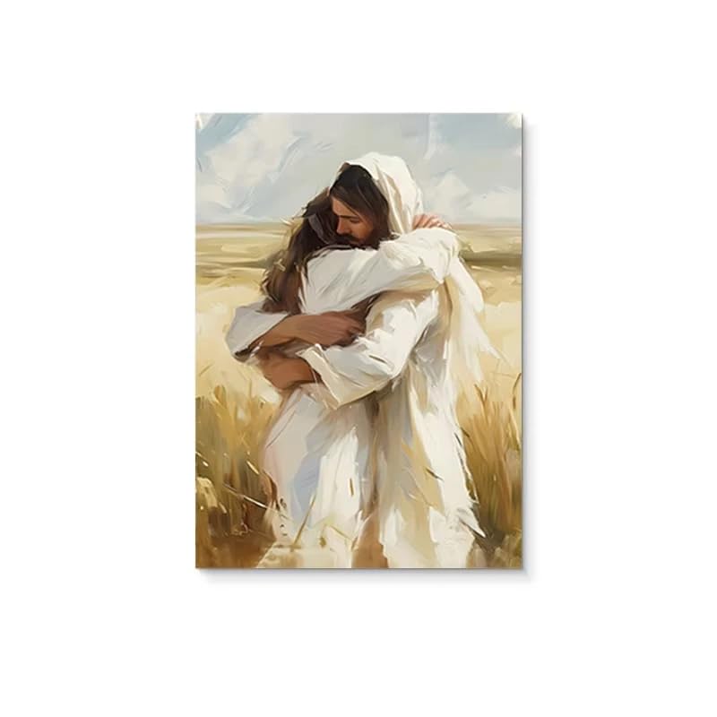 Tableau mural vintage étreinte divine impression sur toile pour salon