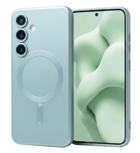 Image of amazon basics Premium Mag-Safe Case for Samsung Galaxy A54 5G | Shockproof & Anti-Scratch Cover | Soft Silicone with Wireless Charging | Camera Lens Guard - Blue