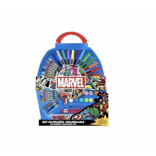 CERDÁ LIFE'S LITTLE MOMENTS Set de Papelería Coloreable 50 Piezas Avengers | Kit Creativo Infantil con Superhéroes para Dibujar y Pintar