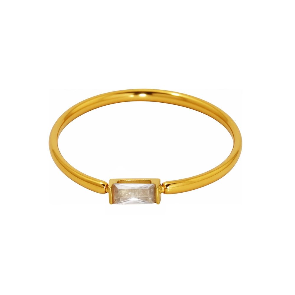 18K Gold Plated Dainty Single Zircon Ring |Size: 8 |Rings for Women and Girls | Anti-Tarnish Jewels | Elegant Jewelry Gift | Minimal Casual Accessory-image-48