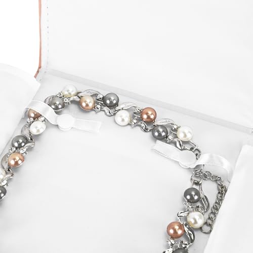 Mooca FD-7501-S50 Champagne Color Fabric Jewelry Organizer Necklace Storage Carrying Case Jewelry Display Case Necklace Folder thumb #6