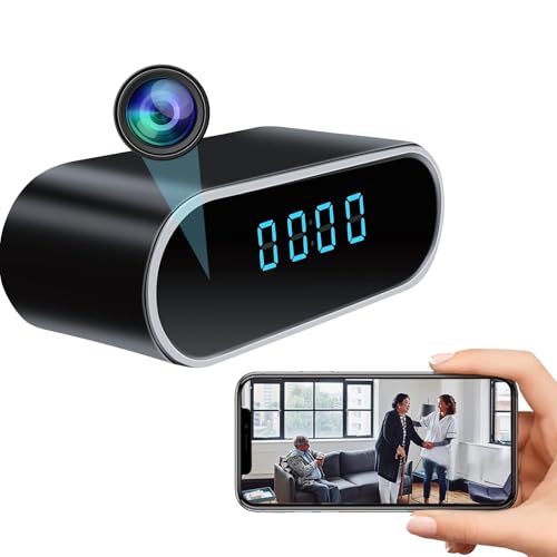 WiFi Hidden Camera Clock HD 1080P Spy Camera Surveillance Security Wireless Nanny Cams for Home/Office/Indoor