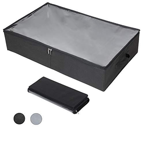 BMHE Underbed Containers - Under Bed Drawers w/Breathable Fabric, Stainless Steel Zipper