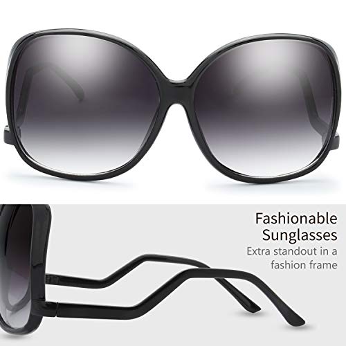 Image of The Fresh Women's Oversized Square Jackie O Cat Eye Hybrid Butterfly Fashion Sunglasses - Exquisite Packaging