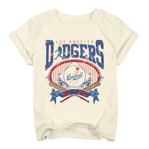 Baseball Shirts for Girls Boys Game Day Short Sleeve Shirt Toddler Kids Baseball Team Fan Tee top Apricot