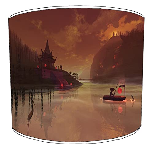 Premier Lighting Ltd 25 cm großer chinesischer Lampenschirm für eine Tisch-Nachttischlampe in 3 Größen Cover