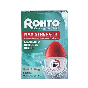 Rohto Cool Max Maximum Redness Relief Cooling Eye Drops, 0.4 Fl Oz (Pack of 3)