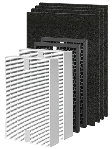 Image of HPA5200B Replacement Filter Compatible with Honeywell HPA 5200B HPA5220 HPA5250 HPA3200 Air Purifiers, 2 Premium Filter, 2 S Carbon and 4 A Pre-Filters, Part # HRF-R HRFSC1 HRF-ARVP200 HRF-A200