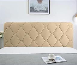 غطاء راس سرير مزدوج مبطن (بيج, 160 عرض × 90 طول)