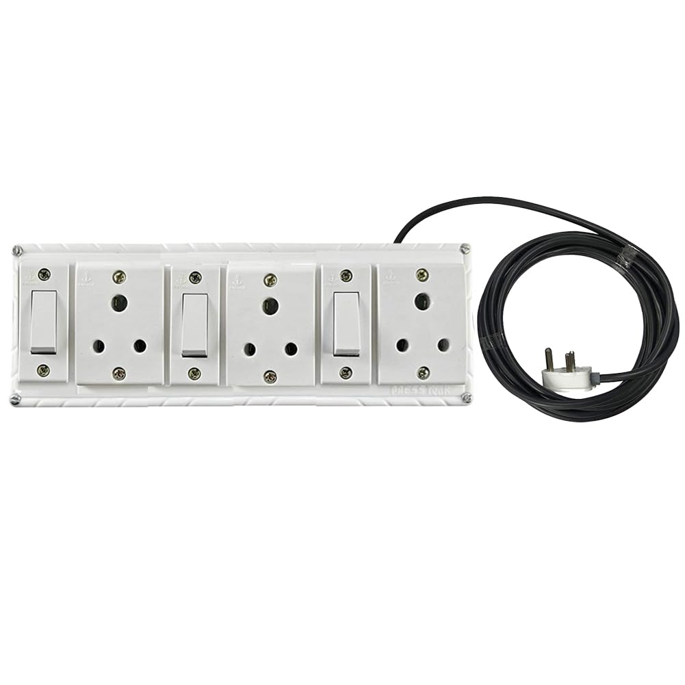 High End Extension Cord 3 Core with 3 Individual Switches Junction Box 3 Meter, Ivory-picture-29
